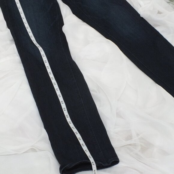 Paige Denim Skyline Straight Distressed Dark Wash Designer Jeans Women’s Size 30 - Picture 8 of 12